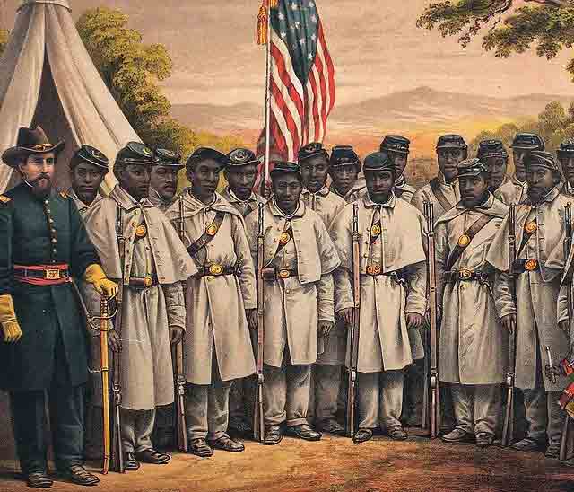 Soldiers of the US Colored Troops during the American Civil War.