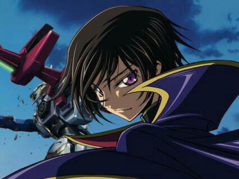 Lelouch Lamperouge in his Zero costume, holding a mask.