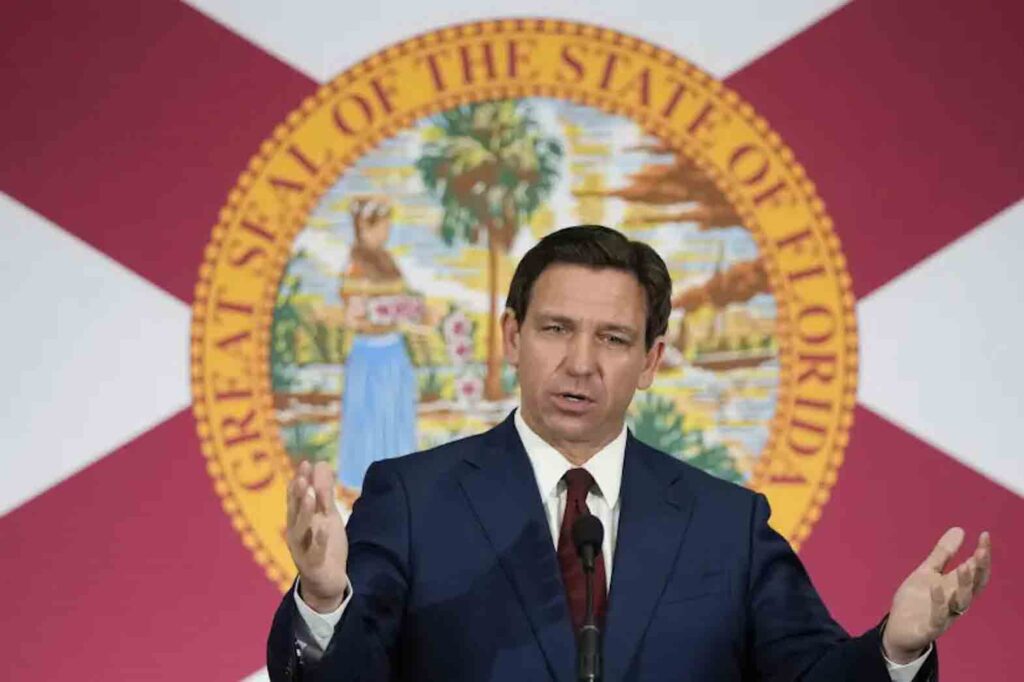 In May before launching his campaign for president, DeSantis signed into law SB264, a discriminatory property law that restricts Chinese citizens from purchasing real estate in Florida. AP PHOTO