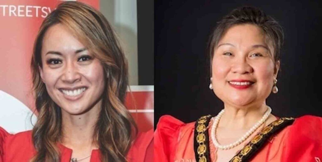 Rechie Valdez (left photo) is the first Filipina Canadian member of the federal House of Commons of Canada. Myla Barceno is the first Filipino-British Mayor of Stevenage, England. CONTRIBUTED