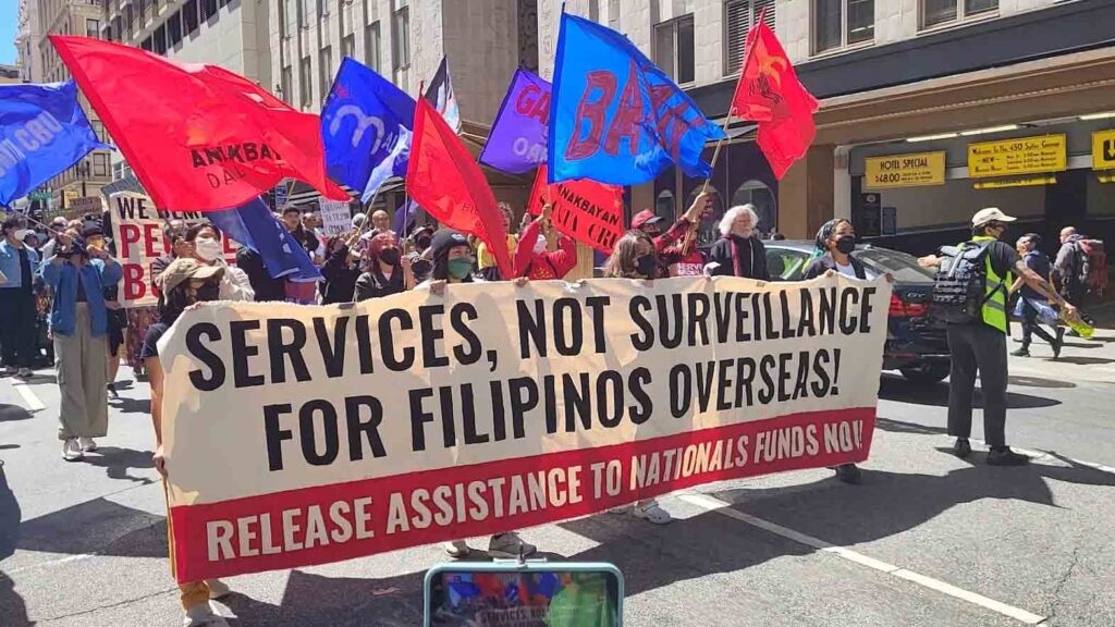 San Francisco rally with banners started at the Philippine Consulate and culminated at the Union Square. INQUIRER/Jun Nucum