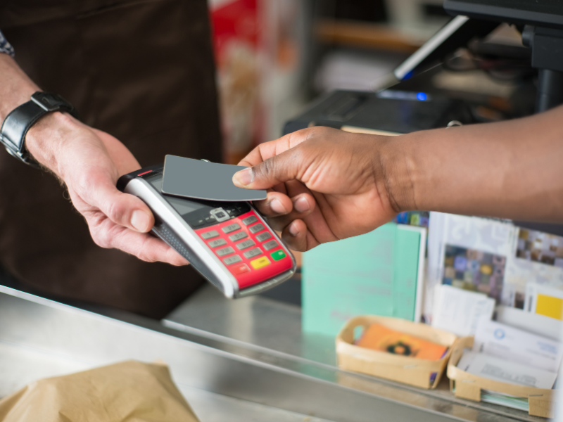 Paying with a type of card