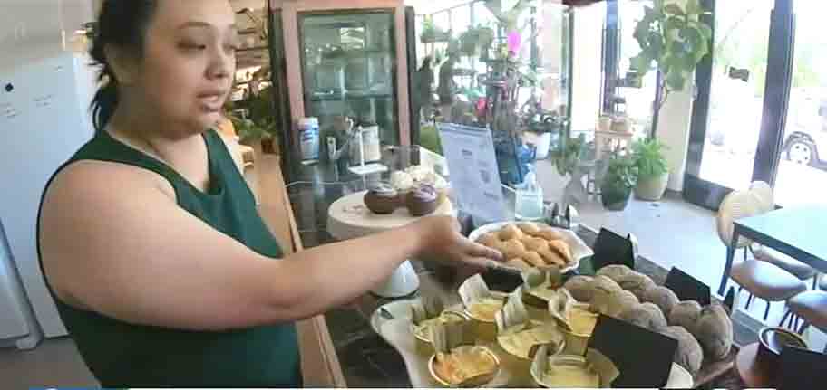 Pastry chef Geleen Abenoja serves Filipino baked goods like pan de sal and cassava cakes as well as fusion calamansi blueberry cheesecake and ube cookies.