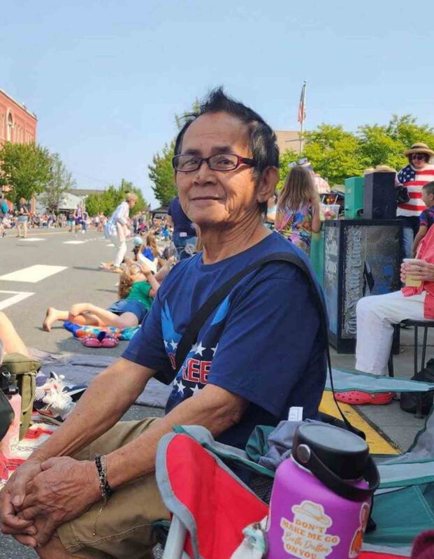 A shoe carried by Edgar B. Aberilla was found Sunday, July 23, by members of a search party near the Lowe’s parking lot in Bellingham