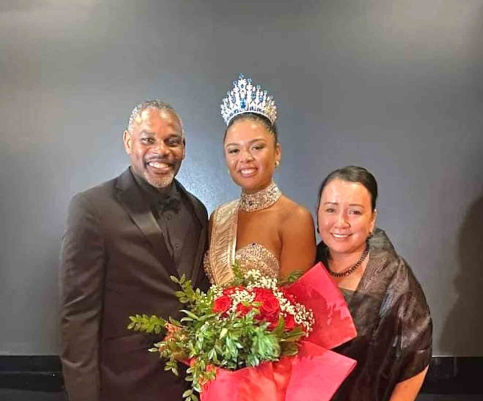 “My mom has taught me to embrace my cultural heritage, my uniqueness and to be a proud Afro-Filipina,” Smith said, seen here with her parents, Seitu Smith and Mari Pantoja-Smith. CONTRIBUTED
