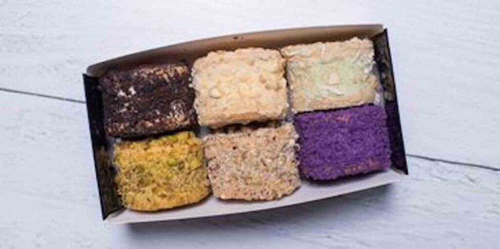 Silvanas, a Filipino frozen dessert sandwich consisting of two cashew-meringue wafers filled with buttercream and dusted with nut- and cookie-flavored crumbs, will be made available by Filipino-owned Khaykery Bakery in downtown Vancouver.