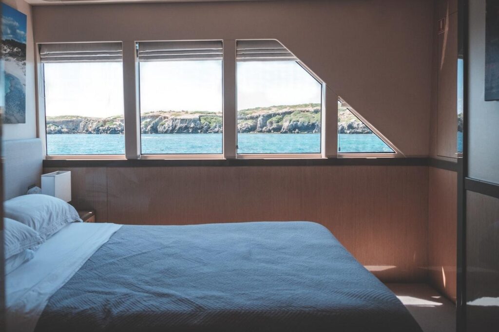 Cabins in cruise ships are ingeniously designed to make the most of limited spaces