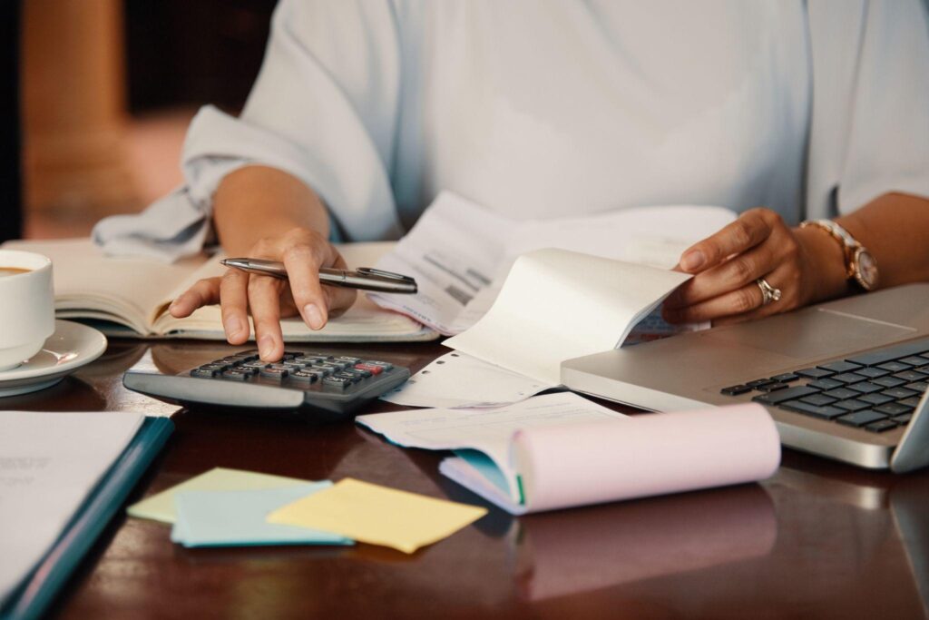 Person preparing documents for tax 