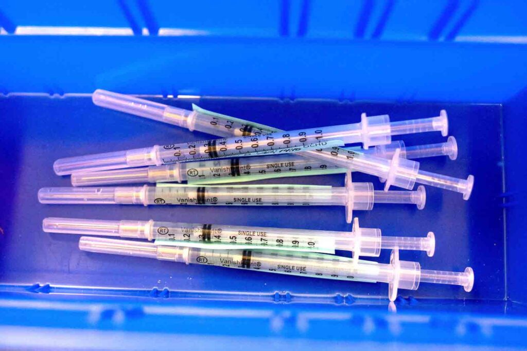 Vaccine syringes: The shots are part of a push by public health officials to align the next COVID vaccines more closely with the actual circulating variant of the virus, much as annual flu shots are designed. REUTERS FILE