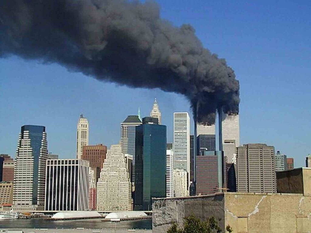 Then the second plane at 6:03 a.m. Pacific struck the South Tower. WIKIPEDIA