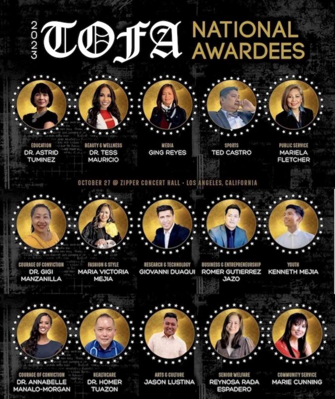 The 13th annual The Outstanding Filipino Awards gala will be held on Oct. 27 for the first time outside of New York
