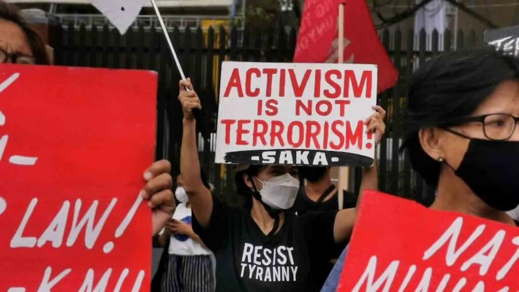 Protest: The Philippine Government used the Anti-Money Laundering Council (AMLC) to freeze the bank accounts of the organizations and people they falsely accused of funding communist rebels. CONTRIBUTED