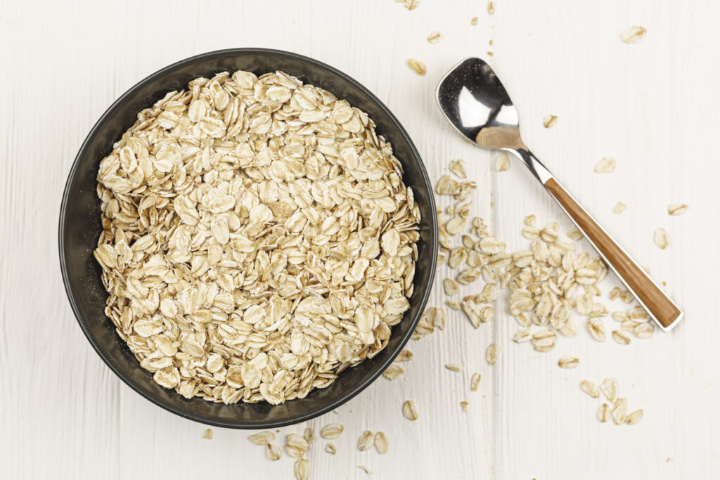 Oatmeal bowl with spoon