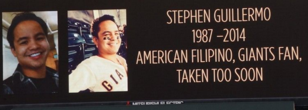 Headshots of Stephen Guillermo with text about his death