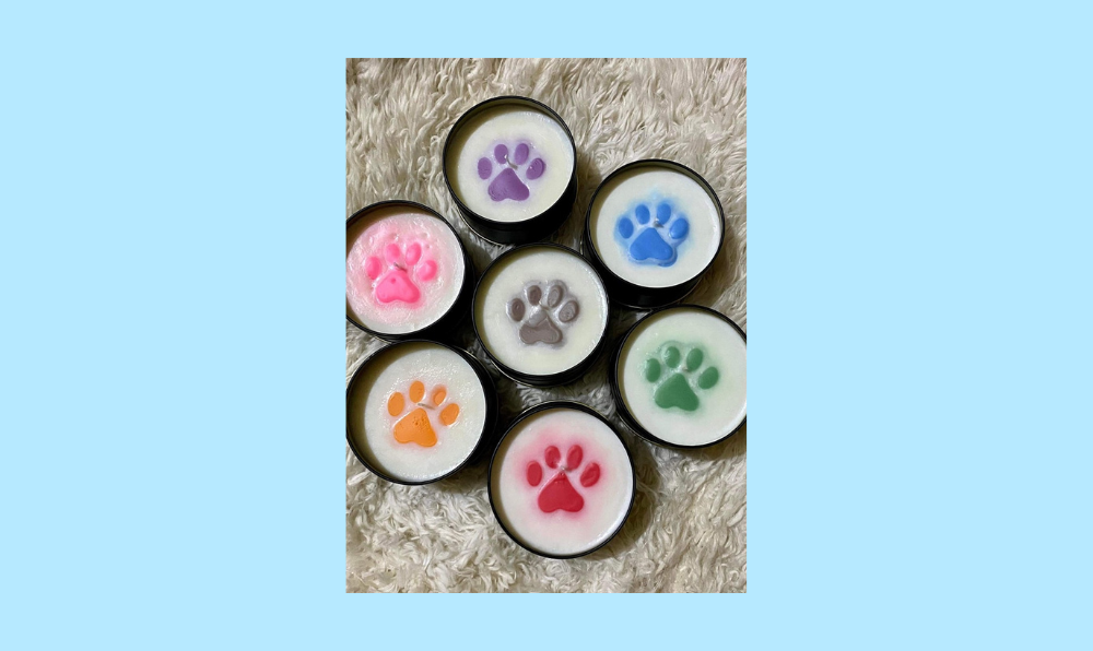 Scented paw print candles