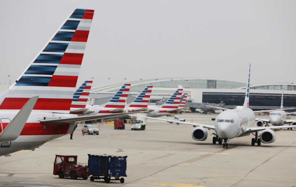 American Airlines planes on the tarmac