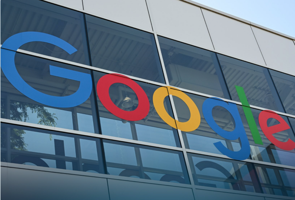 Google logo on building facade