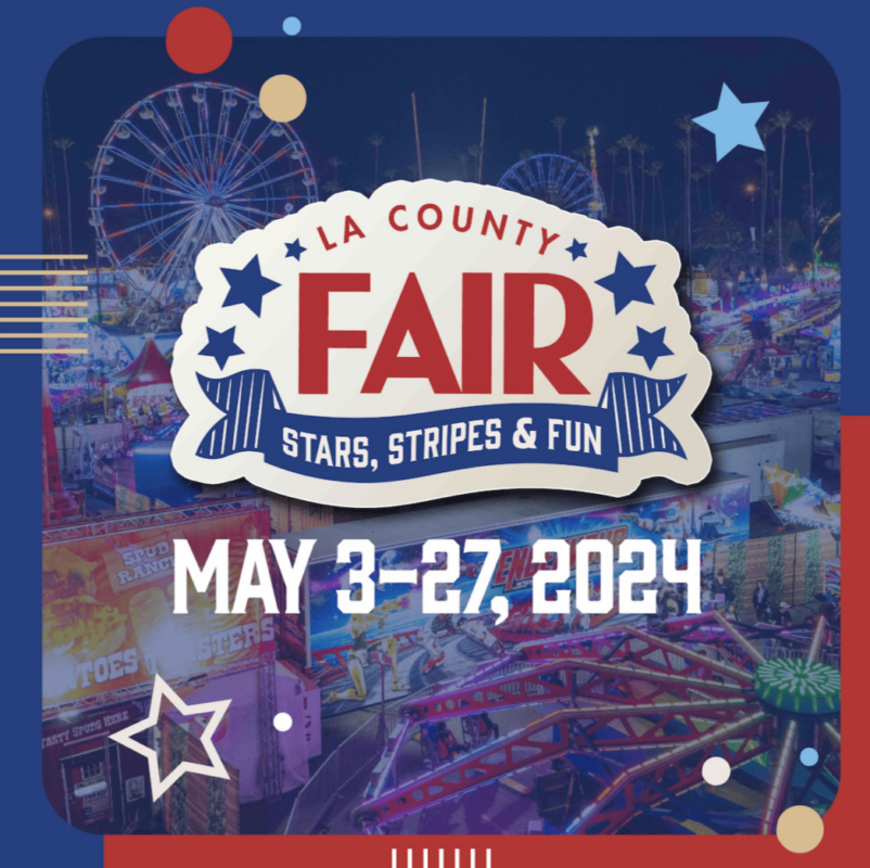 LA County Fair promo showing logo and event dates