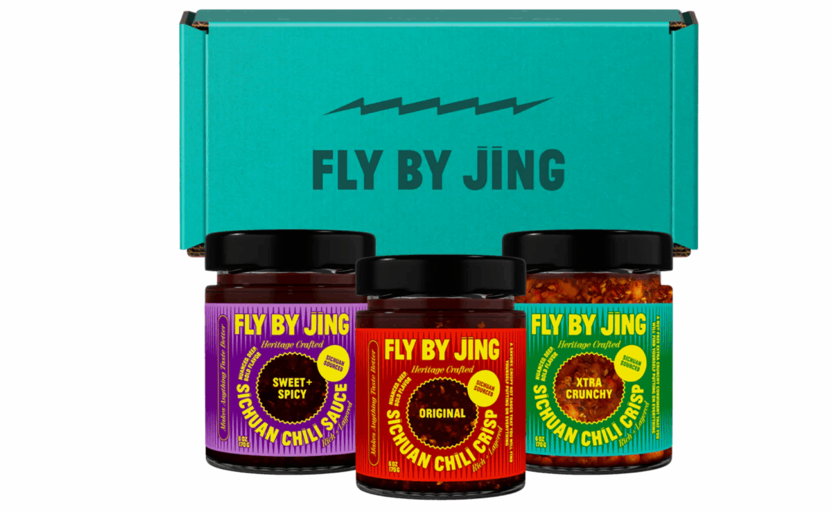 Fly by Jing Triple Threat set of three Sichuan chili sauces.