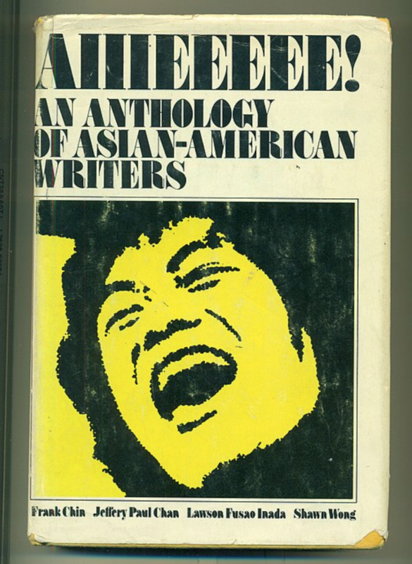 Book cover with title, AIIIEEEEE! and illustration of Asian man's face