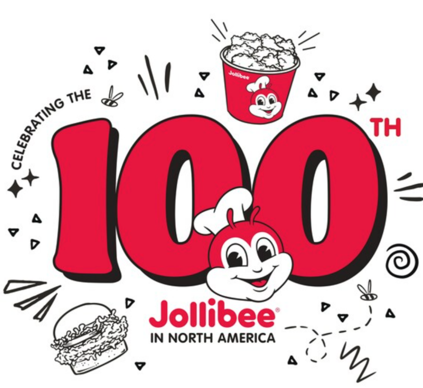Jollibee 100th location logo in red