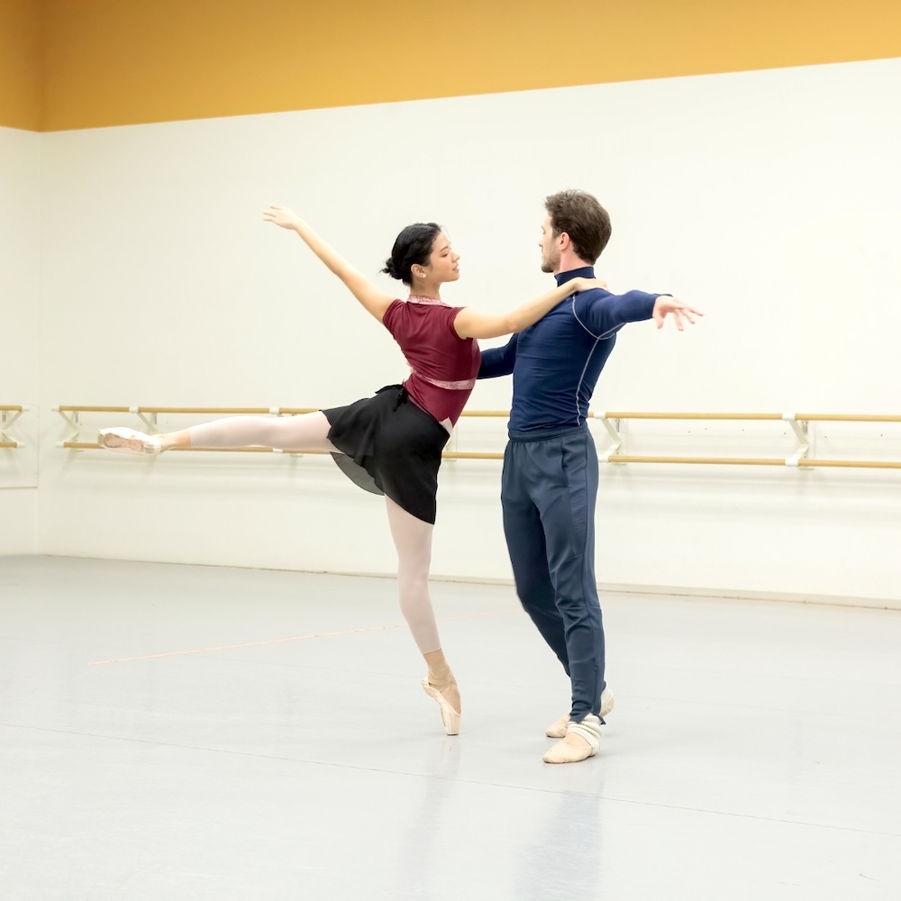 Mikaela Santos rehearsing for “The Nutcracker” with Patric Palkens | Photo from Atlanta Ballet