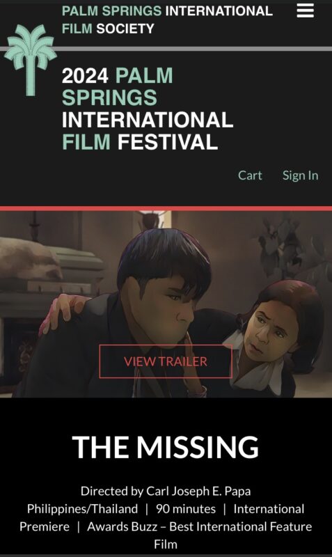 Screenshot of film festival page showing clip of "Ti Makpupukaw"