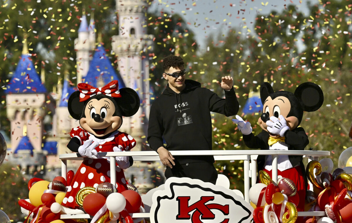 Mahomes with Mickey Mouse