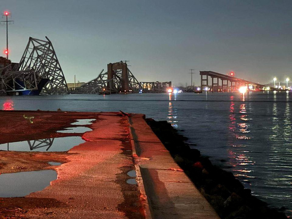 Baltimore bridge collapses after ship collision, sending vehicles into water