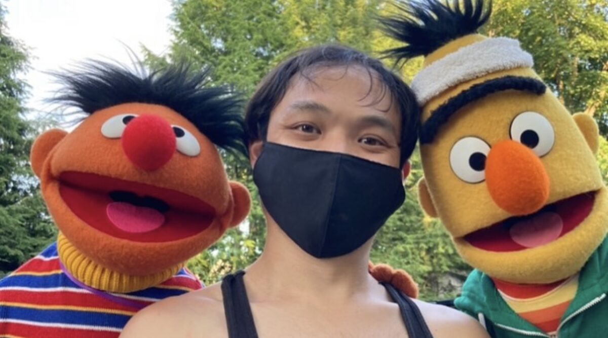Chris Ungco with Bert and Ernie