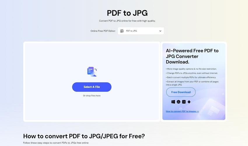 PDFelement Online PDF to JPG Converter - Convert in a Snap
