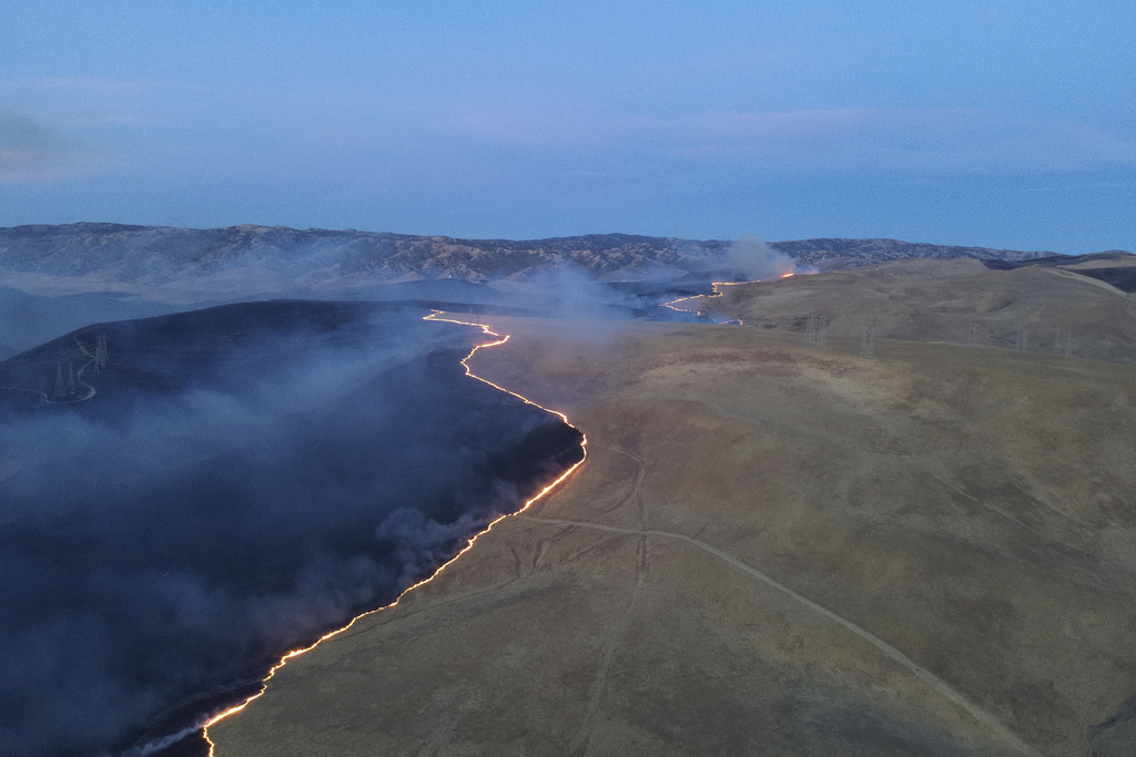 California firefighters continue battling wildfire east of San Francisco