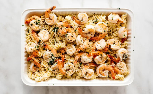 Shrimp scampi macaroni and cheese