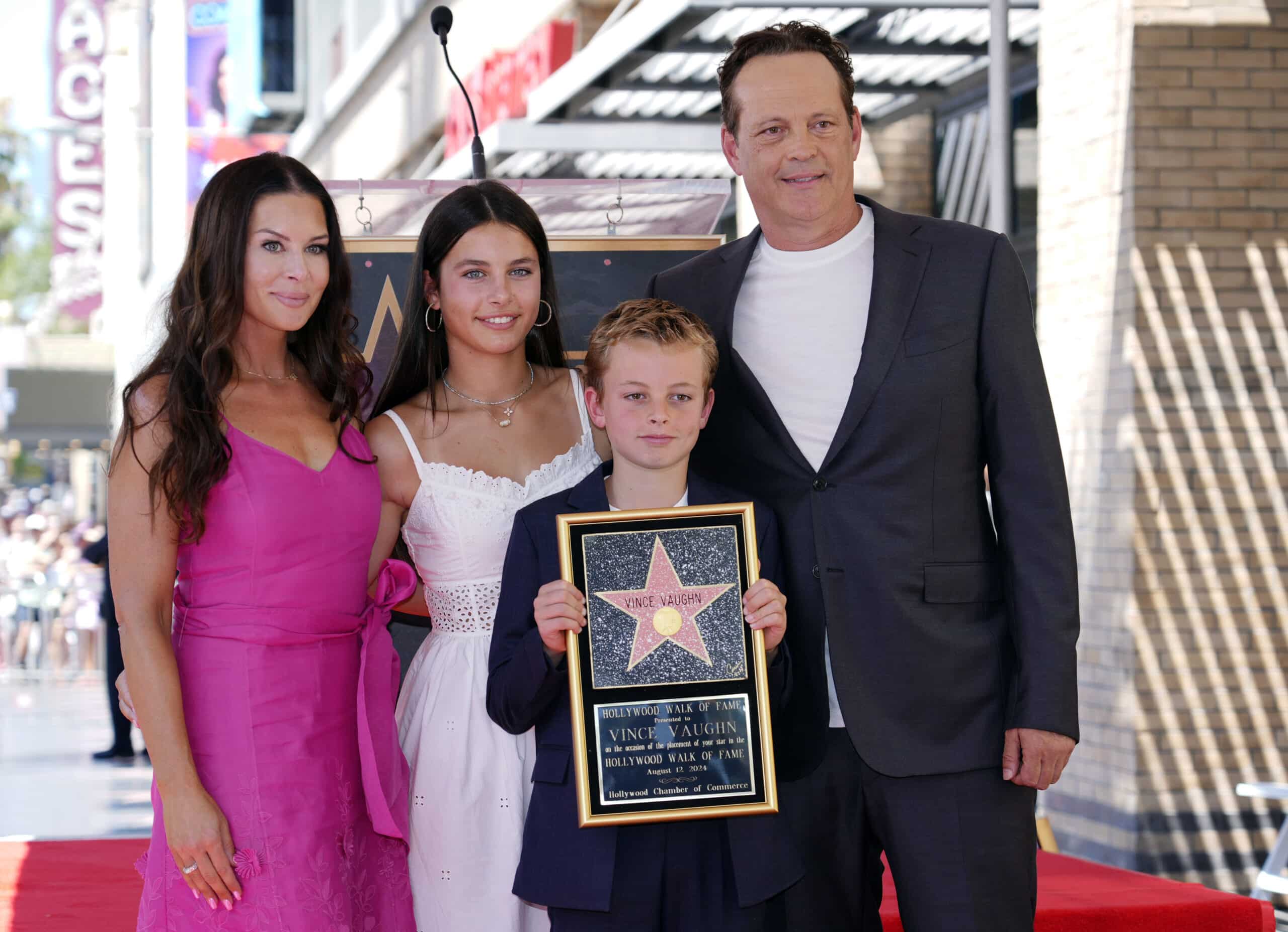 Vince Vaughn gets Walk of Fame star, family makes rare appearance