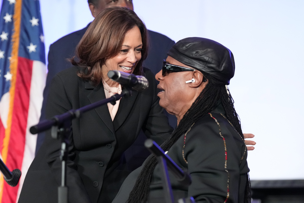 Harris urges Black churchgoers in Georgia to vote and gets an assist from Stevie Wonder