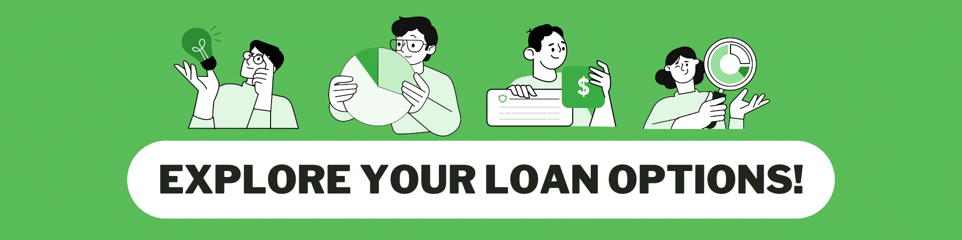 Illustrative banner with text 'Explore Your Loan Options' promoting various loan choices for financial needs.