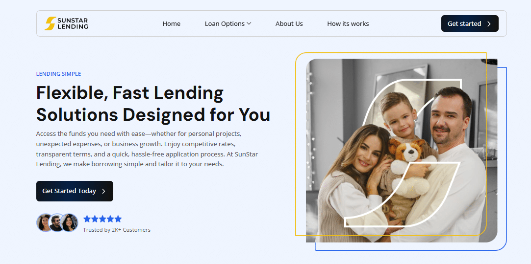 Highlighting SunStar Lending's positive customer reviews, emphasizing efficient loan processing, competitive rates, and standout customer service, with testimonials praising the stress-free application process and flexible repayment options.