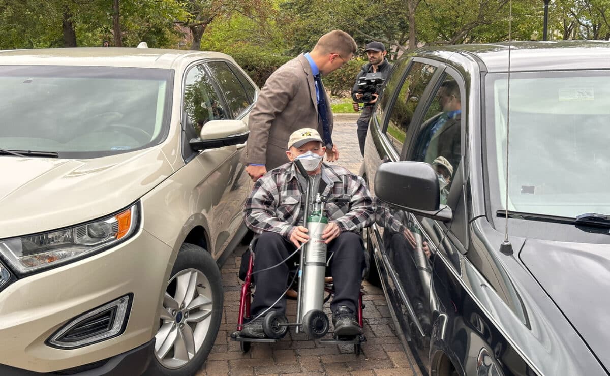 The alleged fence, Jerry Hal Saliterman, 77, of the Minneapolis suburb of Crystal, was indicted in March. He was also in a wheelchair and on oxygen when he made his first court appearance. He's scheduled to go on trial in January and hasn't entered a plea, though his attorney has said he's not guilty.