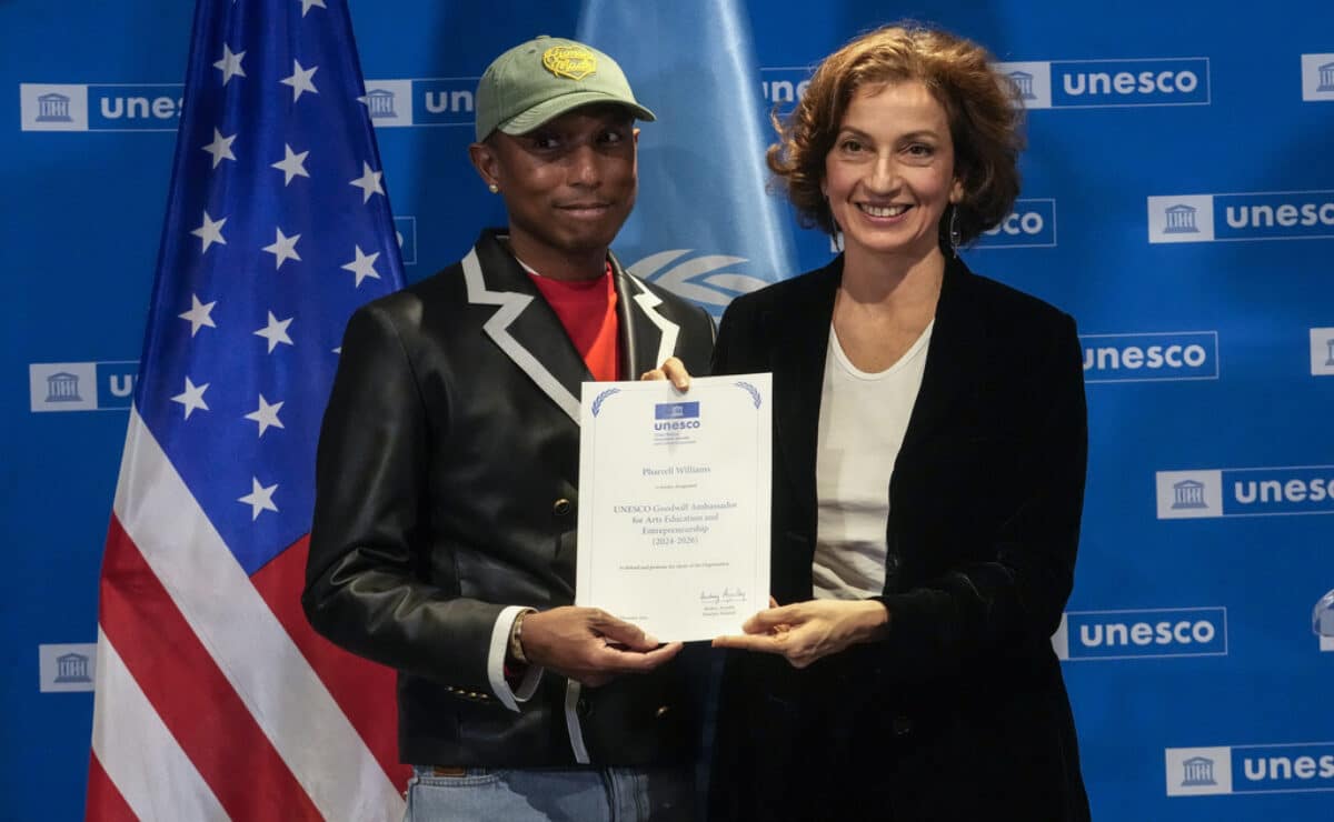 Pharrell Williams is named a UNESCO goodwill ambassador