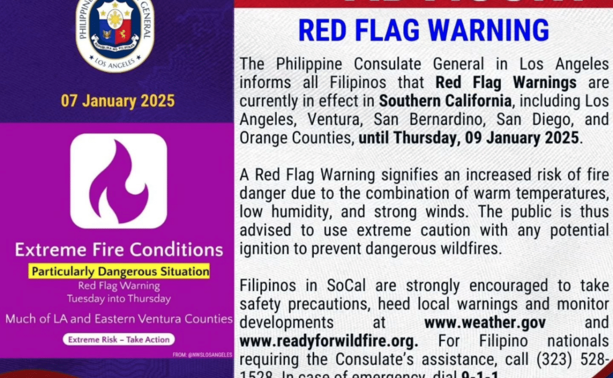 Philippine Consulate LA advisory