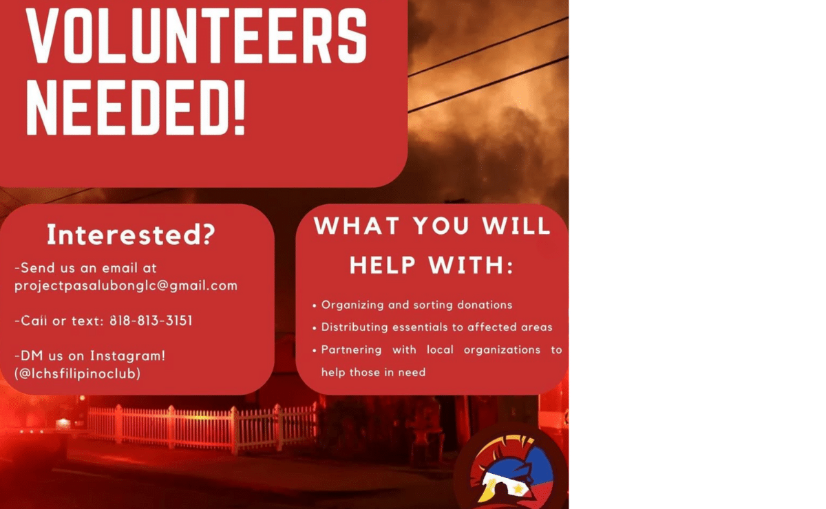 Fil-Am high school club steps up to help LA fire survivors