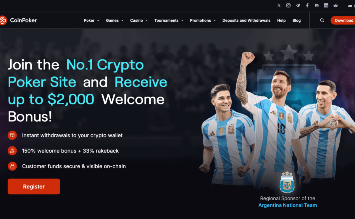 CoinPoker - Best for Crypto Poker + 150% Welcome Bonus up to $2,000