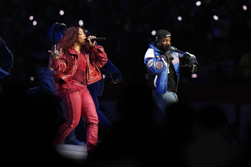 Kendrick Lamar brings America and 'Not Like Us' into history-making Super Bowl halftime show