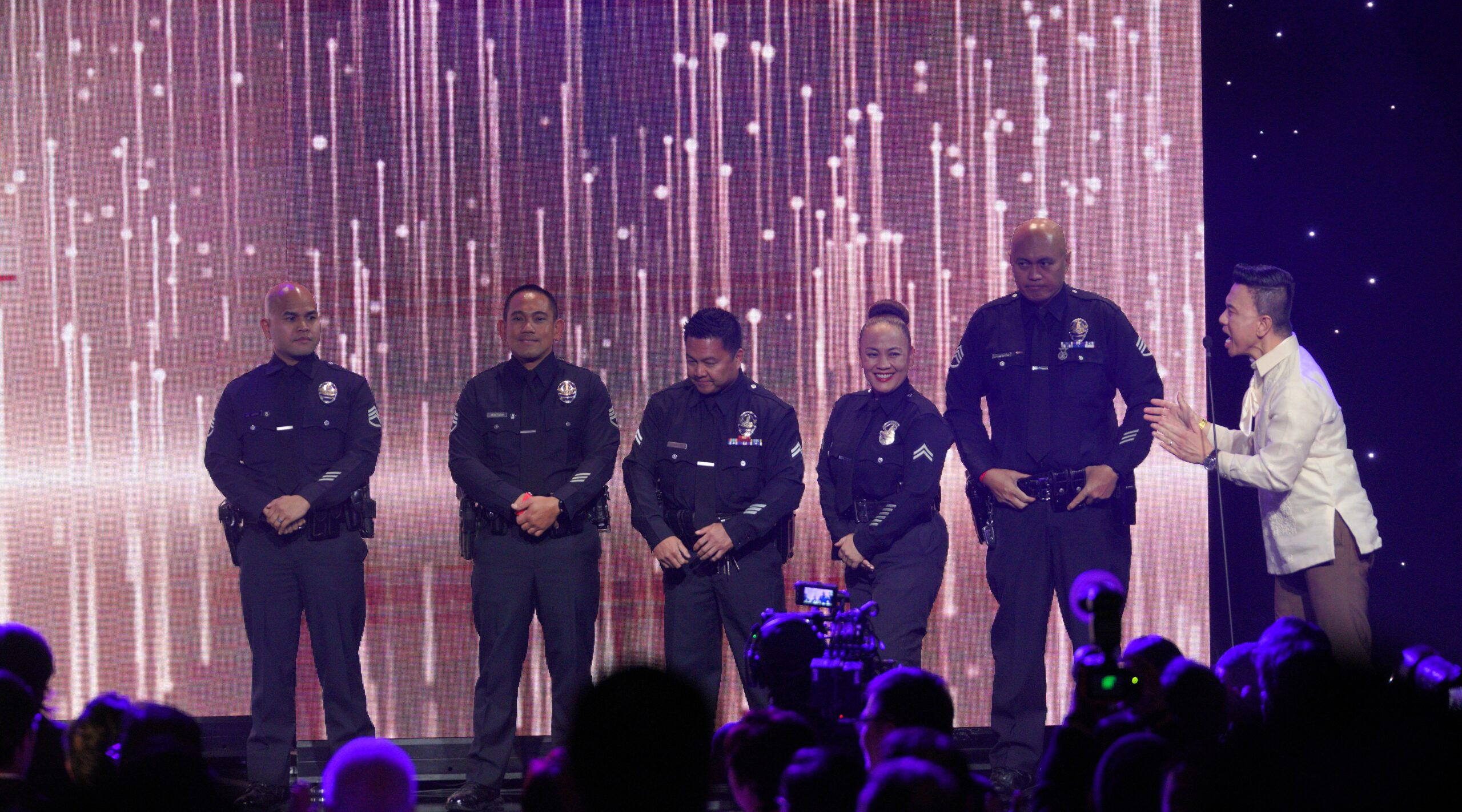 Reggie Lee with Fil-Am first responders