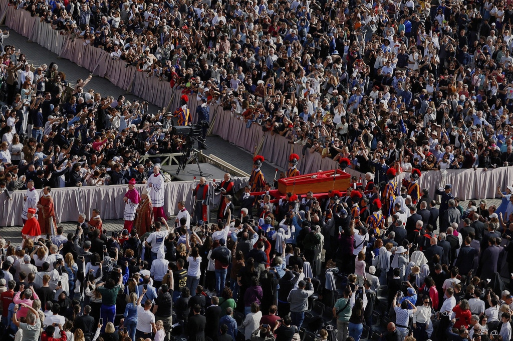 Catholic faithful pay their final respects to Pope Francis as public viewing begins