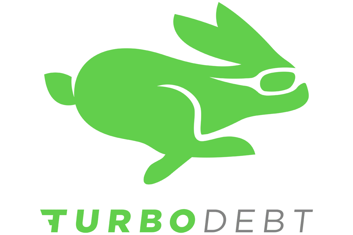 TurboDebt company logo featuring a green rabbit symbolizing speed, financial relief, and debt settlement services.