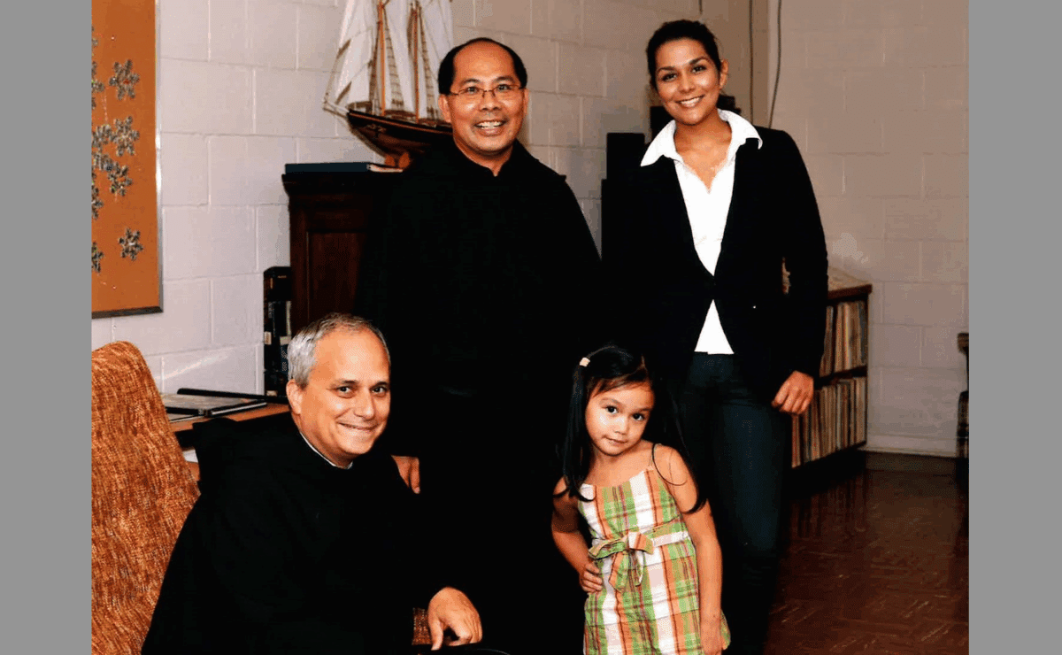Cardinal Robert Prevost noe Pope Leo XIV with Father Francis Galvan