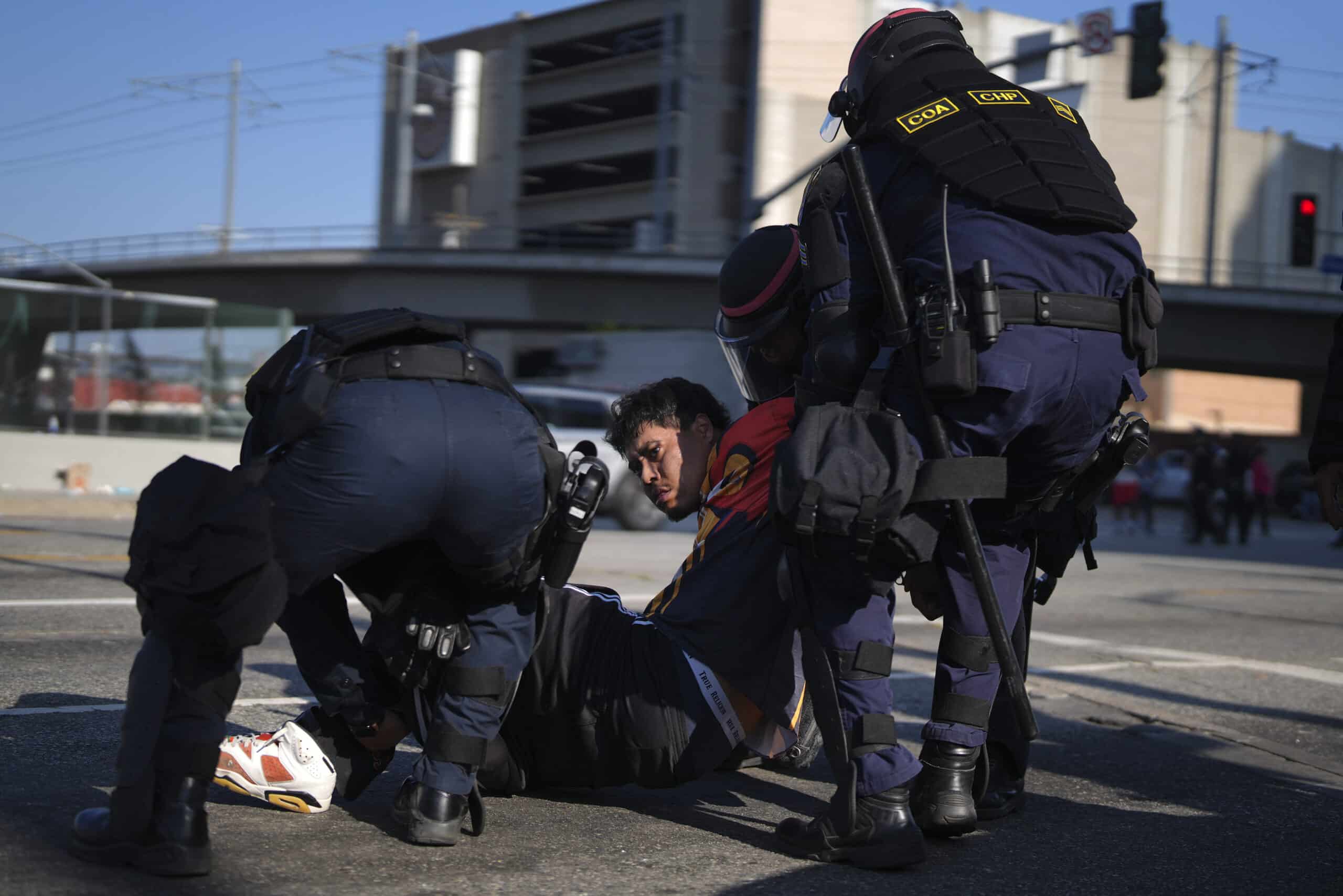 20 people detained on first night of downtown Los Angeles curfew
