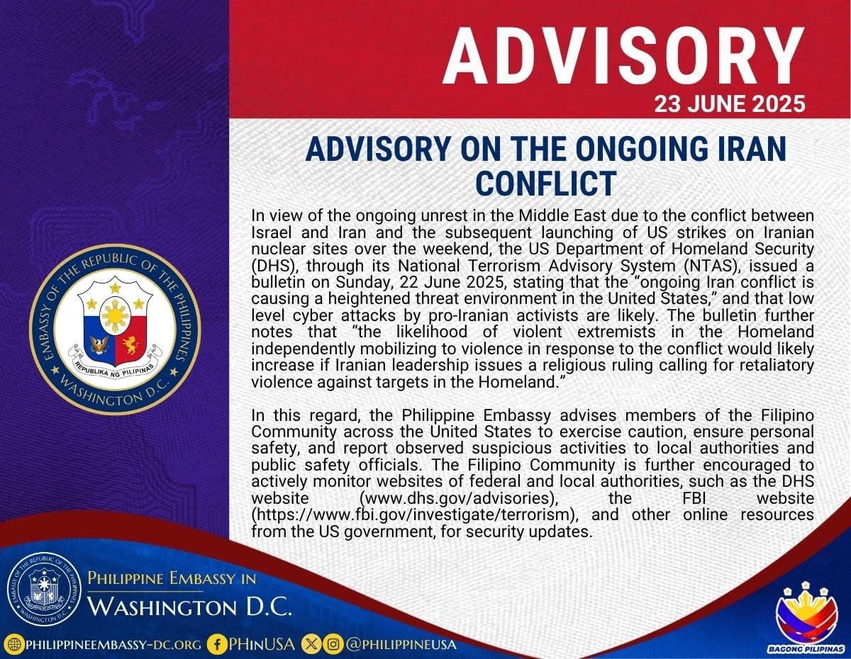 Advisory PH Embassy