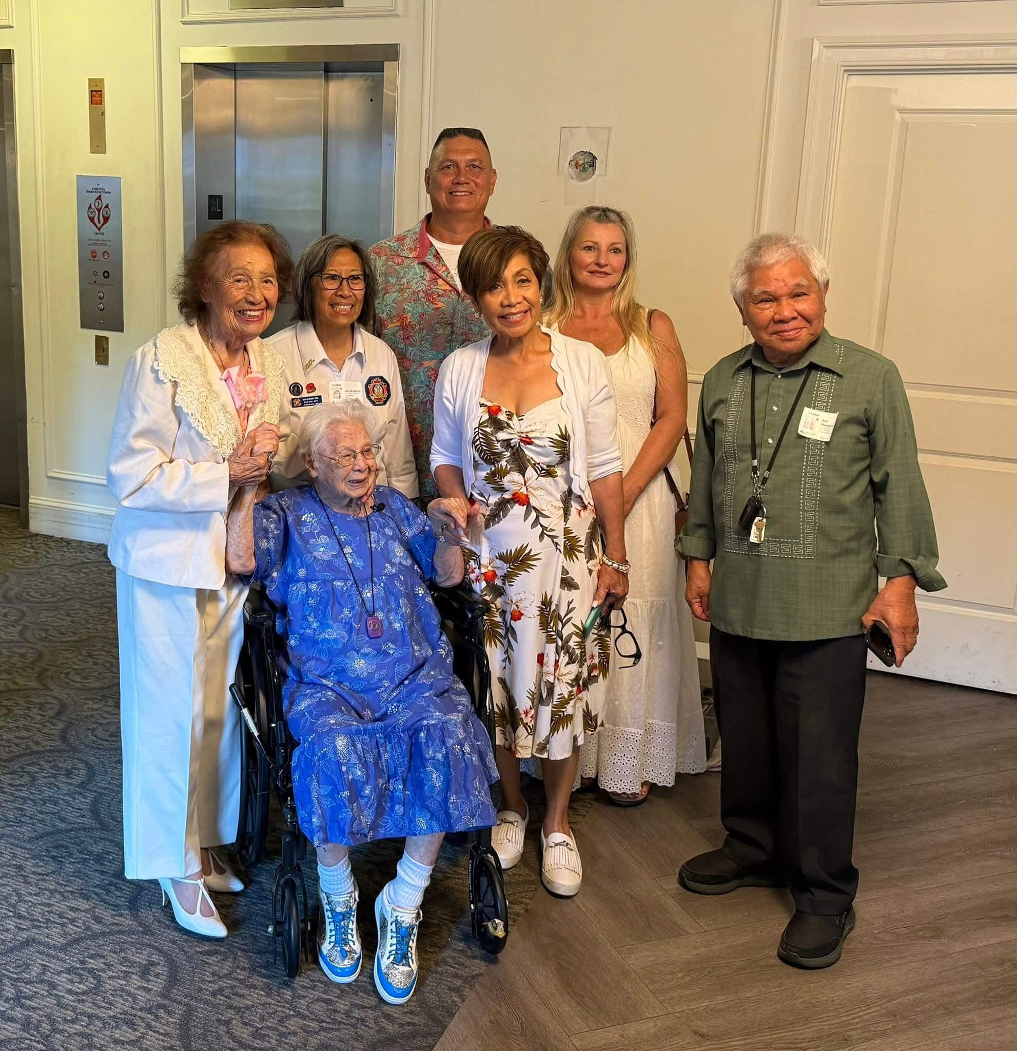 Vangie Paredes with family and friends